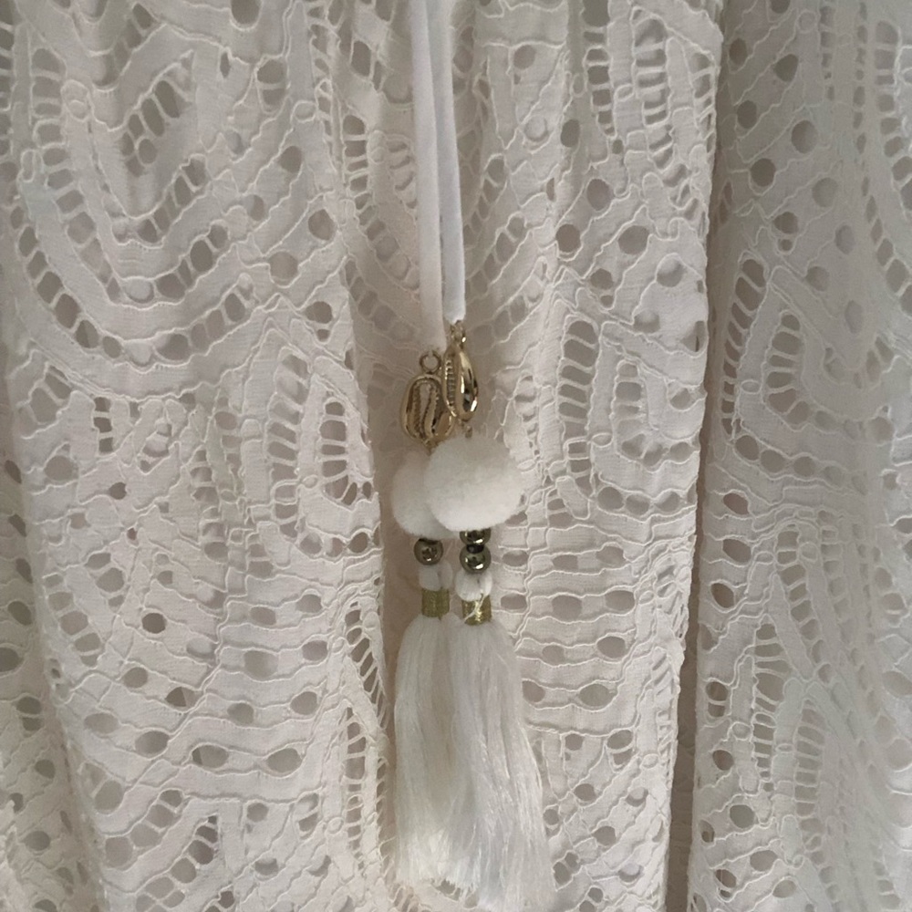 Lilly Pulitzer Alanna Dress in Marine Tropic Lace Resort White Size Medium - Picture 6 of 16